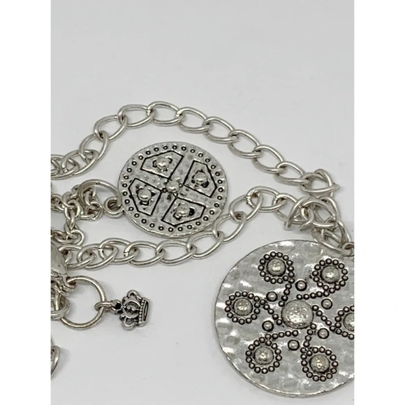 Premier Designs 2-Strand Silver Medallion Necklace - Picture 3 of 5